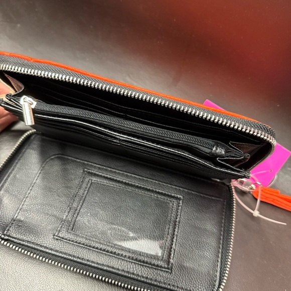 Betsey Johnson Orange Skull Embossed Wallet - Picture 3 of 4